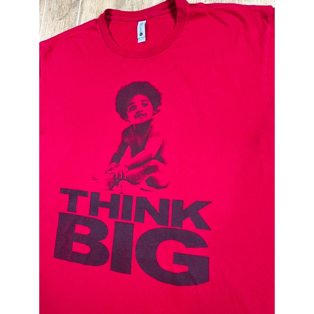 Next Level Apparel Red Think Big Notorious B.I.G. Baby Graphic T Shirt Men Large